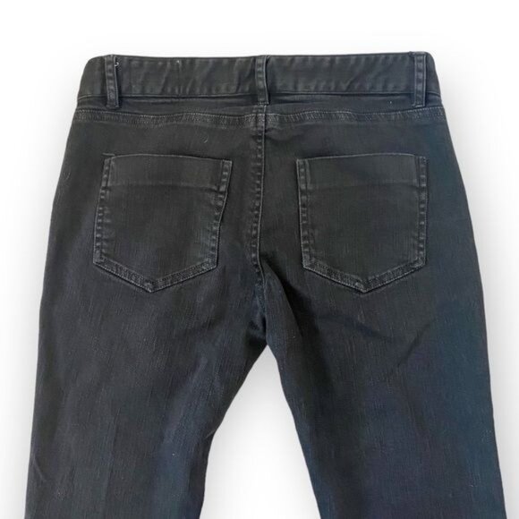 Nili Lotan Washed Black Lace-Up Front Skinny Jeans, Size 0 - Picture 9 of 12